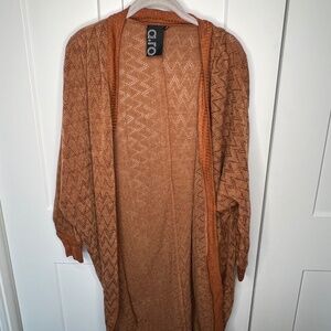 a+ro Chevron Open Long Cardigan